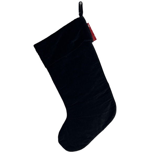 Needlepoint Christmas Stocking Dillards Southwest Look 17" Black Velour - New - Picture 4 of 7